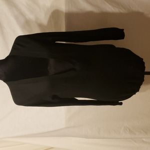 Black longer v-neck sweater